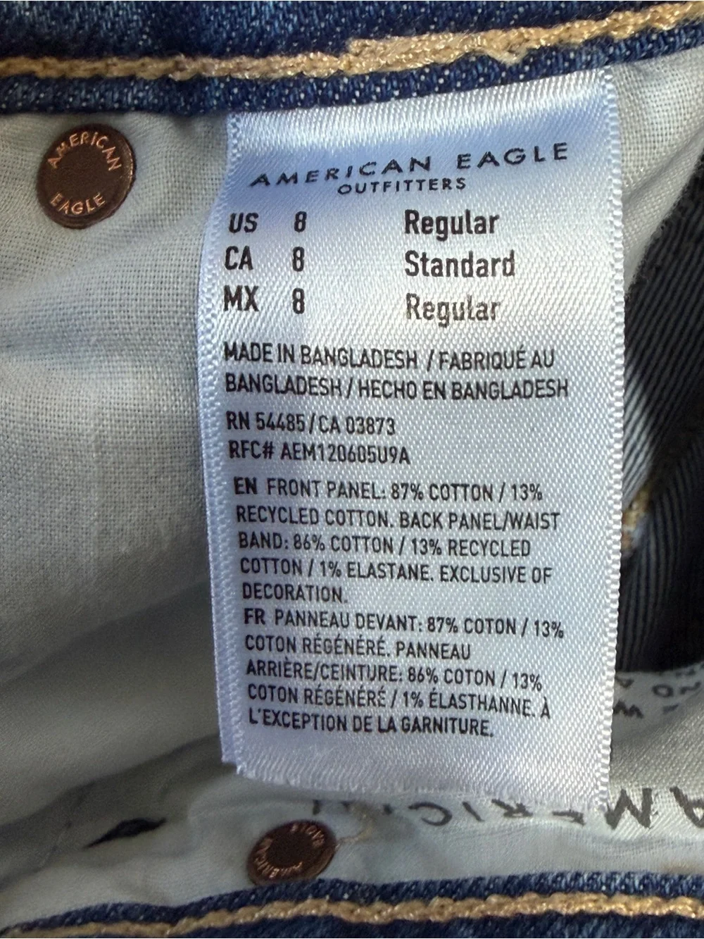 AE Strigid Super High-Waisted Baggy Straight Cargo Jean size 8